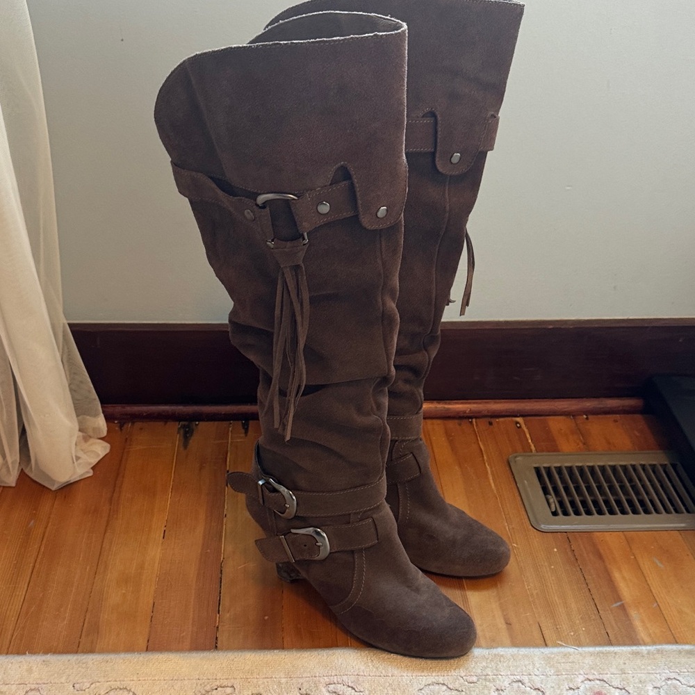 Naughty Monkey Dark Brown Over the Knee Boots